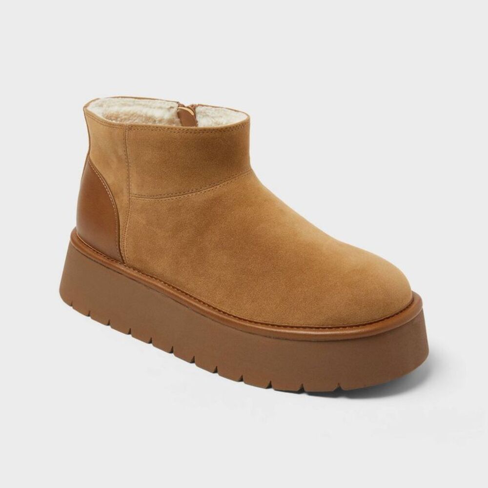 Women’s Missy Faux Suede Boots with Memory Foam Insole - Wild Fable Chestnut 7